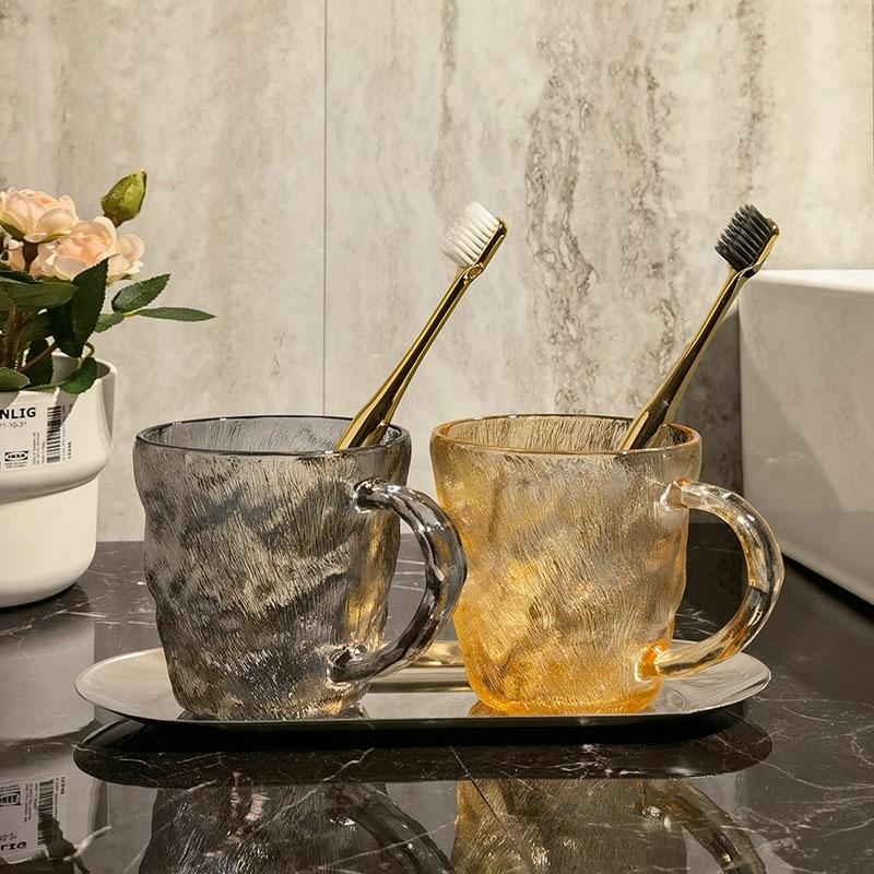 Zahnbürstenbecher | Kreative Mundspülbecher Für Paare, Luxuriöse Glas-Zahnbürstenbecher, Waschbecher-Set, Zahnbürstenbecher, Zahnbecup, Hochwertiger Zahnbecup Mit Ansprechendem Design. Zahnbürstenbecher Zahnbürstenbecher